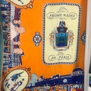 Prome Nades De Paris Orange Blue Scarf